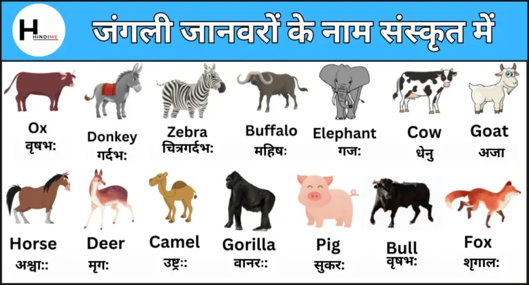 Wild Animals Name in Sanskrit